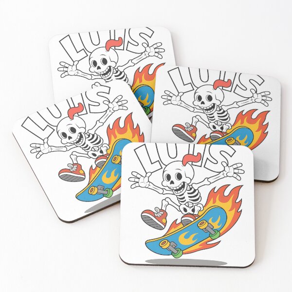 Item preview, Flaming Skateboard Luis - Cartoon Skeleton Sticker designed and sold by LegendsOfLife37.