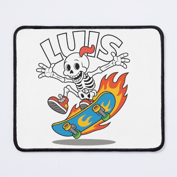 Item preview, Flaming Skateboard Luis - Cartoon Skeleton Sticker designed and sold by LegendsOfLife37.