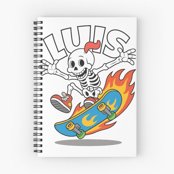 Item preview, Flaming Skateboard Luis - Cartoon Skeleton Sticker designed and sold by LegendsOfLife37.