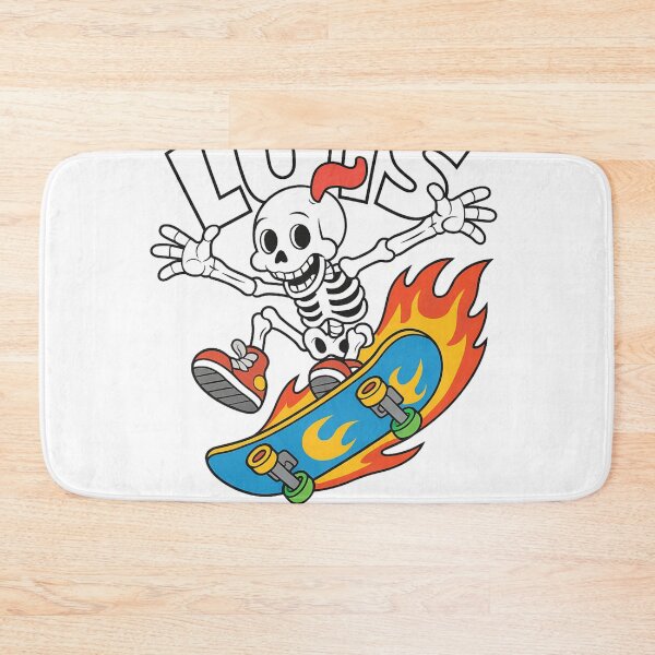 Item preview, Flaming Skateboard Luis - Cartoon Skeleton Sticker designed and sold by LegendsOfLife37.