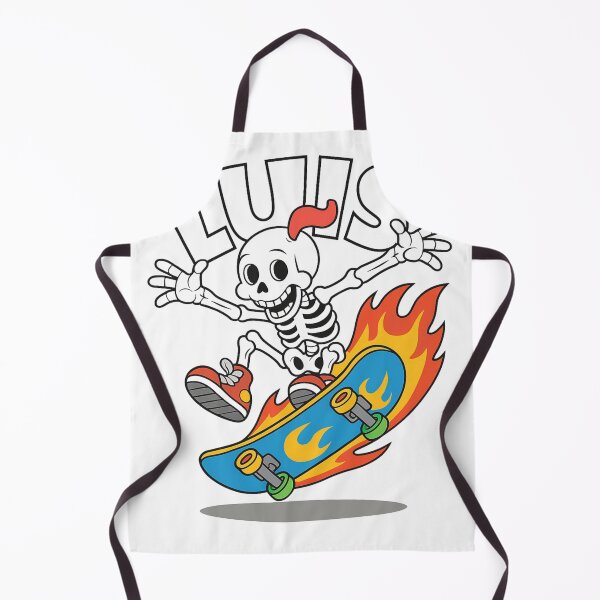 Item preview, Flaming Skateboard Luis - Cartoon Skeleton Sticker designed and sold by LegendsOfLife37.