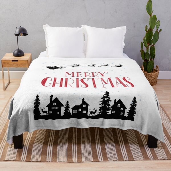 Item preview, Merry Christmas Winter Village Santa Sleigh Holiday Design designed and sold by DoveVonBucket.