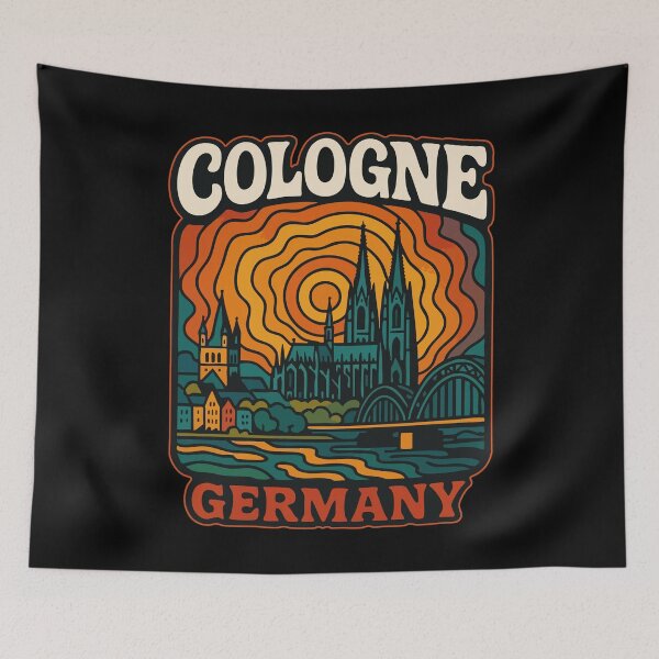 Item preview, Cologne Germany Trippy Retro Travel designed and sold by TomFrontierArt.