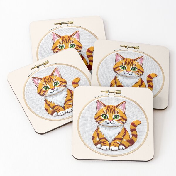 Item preview, Embroidered cat designed and sold by PrintLabStudio.