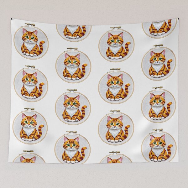 Item preview, Embroidered cat designed and sold by PrintLabStudio.