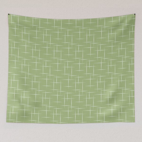 Item preview, Retro 1950s 1960s Mid Century Modern Olive Green Atomic Pattern designed and sold by RetroMaggie.