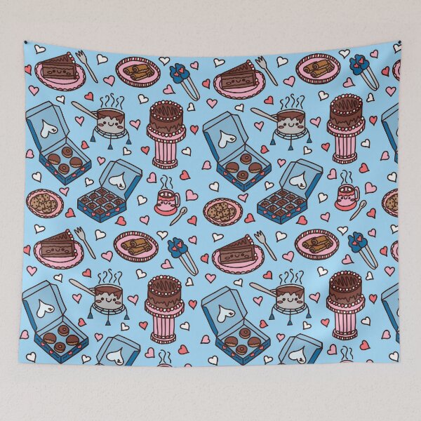 Item preview, Cocoa Loco Pattern Blue Background mjoylawson designed and sold by InfinitePatterns.