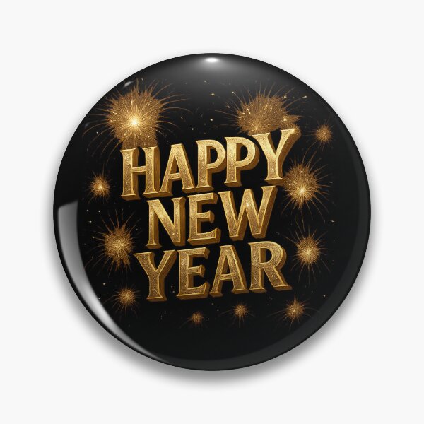 Item preview, Golden Fireworks Happy New Year 3D Typography – Luxury Holiday Art designed and sold by FUIRY .