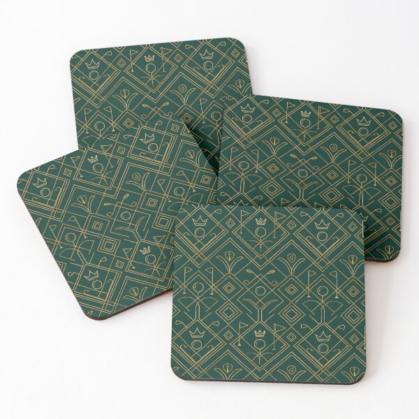 Item preview, Luxury Art Deco Golf Pattern – Emerald Green & Gold Elegant Seamless Design designed and sold by MKV Design.