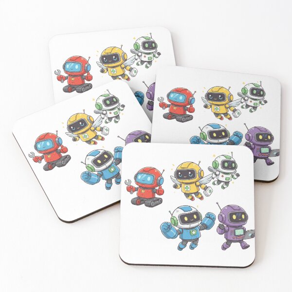 Item preview, Chibi Robot Squad – Cute Tech Team Print designed and sold by Tily360.
