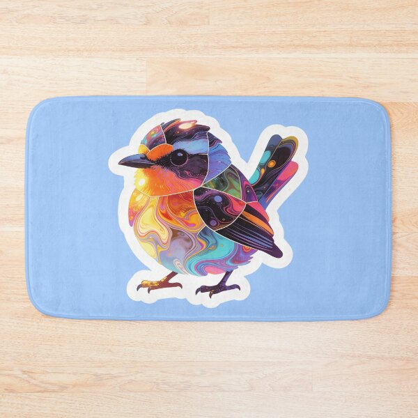 Item preview, Psychedelic Fluid Art Bird Decal Neon Cosmic Swirls and Abstract Geometric Segments designed and sold by Cherrydora.