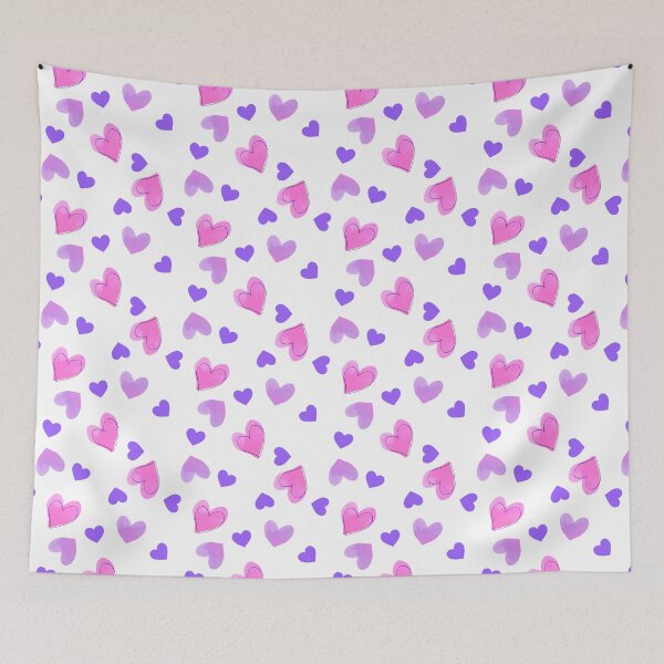 Item preview, Purple Hearts watercolor Pattern  designed and sold by CandyAppleCats.