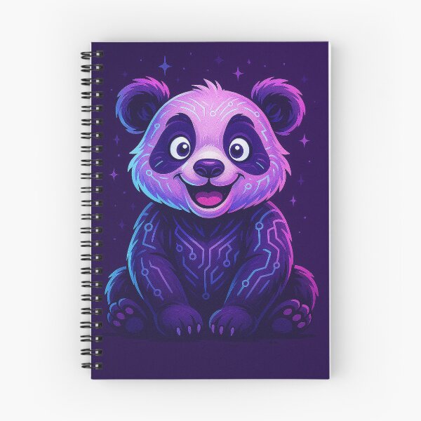 Item preview, Neon Cyber Panda — Futuristic Glow Circuit Animal Art | Cute Cyberpunk Panda Illustration designed and sold by AyoubCreativeLab.