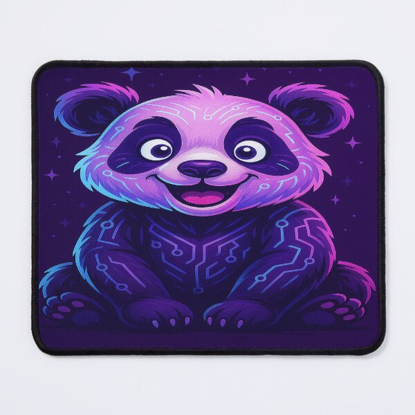 Item preview, Neon Cyber Panda — Futuristic Glow Circuit Animal Art | Cute Cyberpunk Panda Illustration designed and sold by AyoubCreativeLab.