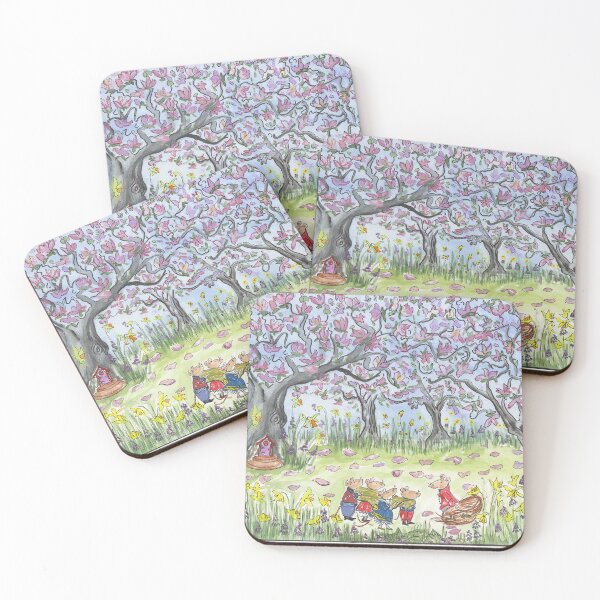 Item preview, Cute Mice Below Blossoming Magnolias  designed and sold by RMHamilton.