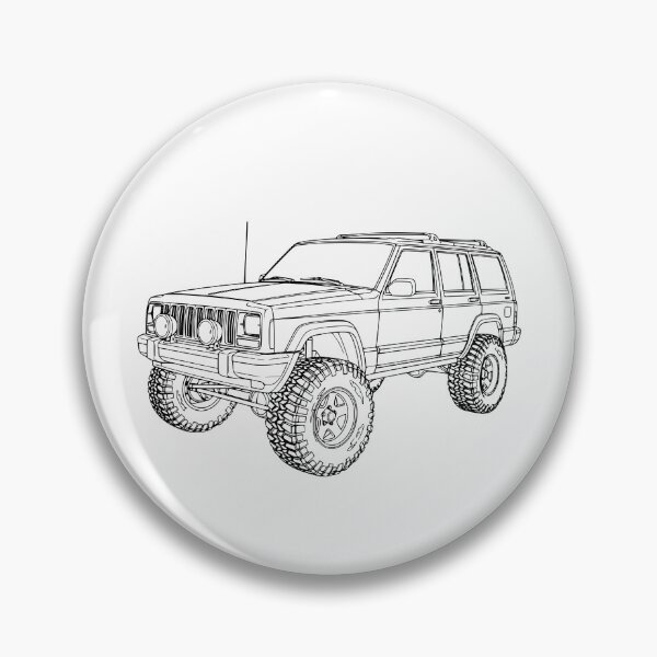 Item preview, Classic Cherokee XJ Off-Roading Line Art Black designed and sold by Off-Road-Zone.