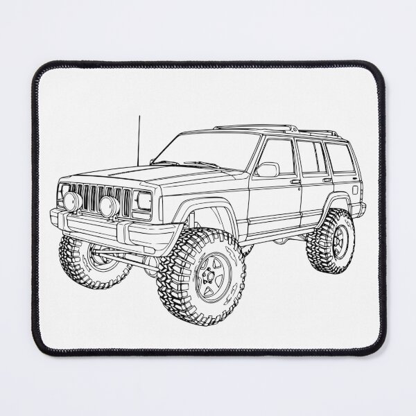 Item preview, Classic Cherokee XJ Off-Roading Line Art Black designed and sold by Off-Road-Zone.