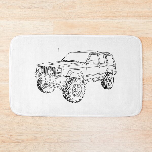 Item preview, Classic Cherokee XJ Off-Roading Line Art Black designed and sold by Off-Road-Zone.