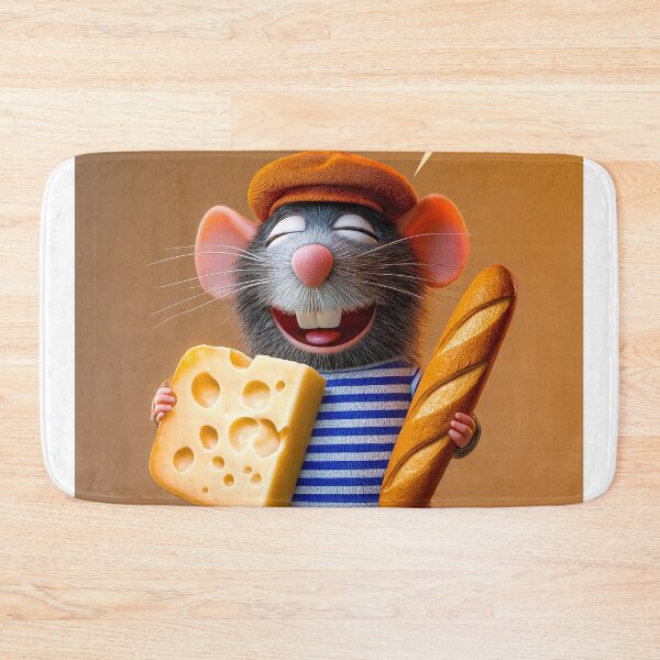 Aperçu de l'œuvre Qui a coupé le fromage ? – Jeu de mots drôle de fromage de rat français créée et vendue par FrancophileFun.