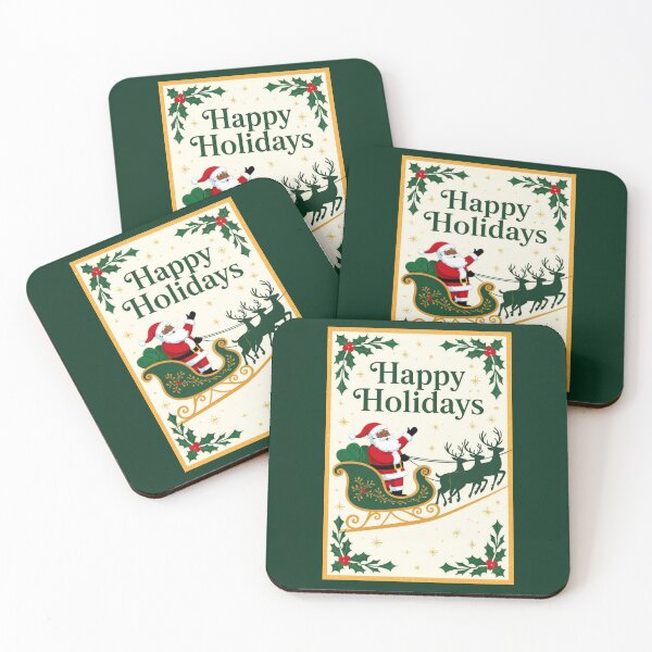 Item preview, Santa, Reindeers & Holly - Happy  Holidays designed and sold by DesignsByPrnces.