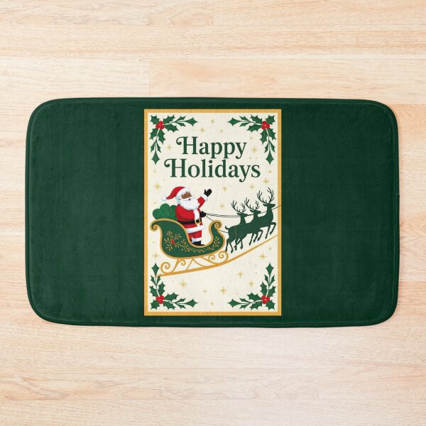 Item preview, Santa, Reindeers & Holly - Happy  Holidays designed and sold by DesignsByPrnces.