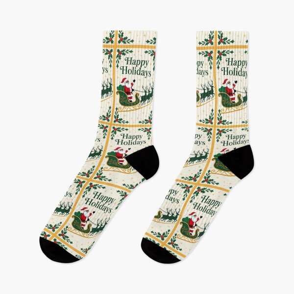 Item preview, Santa, Reindeers & Holly - Happy  Holidays designed and sold by DesignsByPrnces.