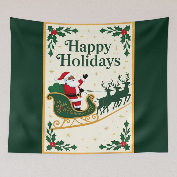 Item preview, Santa, Reindeers & Holly - Happy  Holidays designed and sold by DesignsByPrnces.