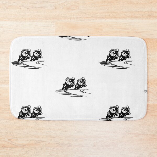 Item preview, Two motorbike riders turning in a race curve_20_side view designed and sold by Aariq.