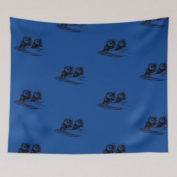 Item preview, Two motorbike riders turning in a race curve_20_side view designed and sold by Aariq.