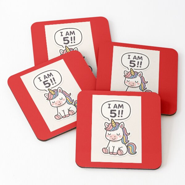 Item preview, Adorable little unicorn saying “I’m 5!!” designed and sold by JACreationsShwe.
