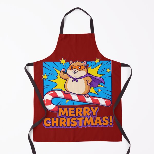 Item preview, Super Hamster Christmas Power – Cute Hero Xmas Candy Cane Art designed and sold by UniqueArtsOnly.