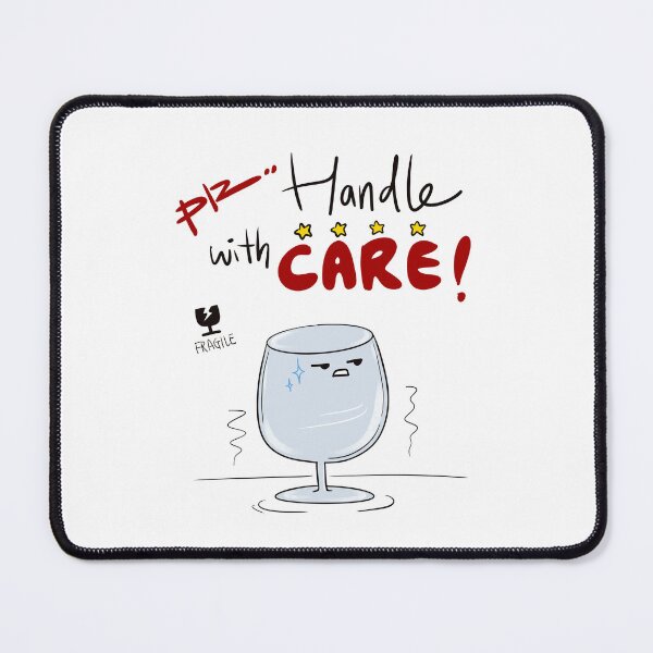 Item preview, Handle with Care! | Fragile Glass Cup Doodle | Low Energy Life Collection designed and sold by mintmono-studio.