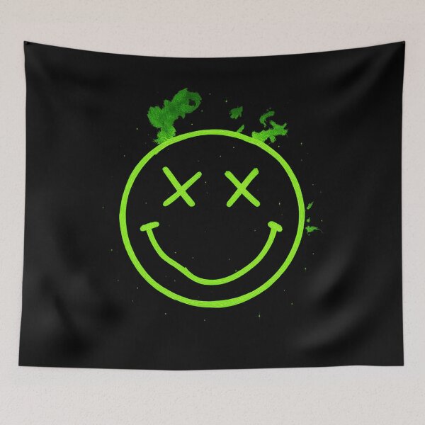 Item preview, Neon Green Glowing Smiley – Nirvana Inspired Grunge Fan Art designed and sold by AddictiveDesign.