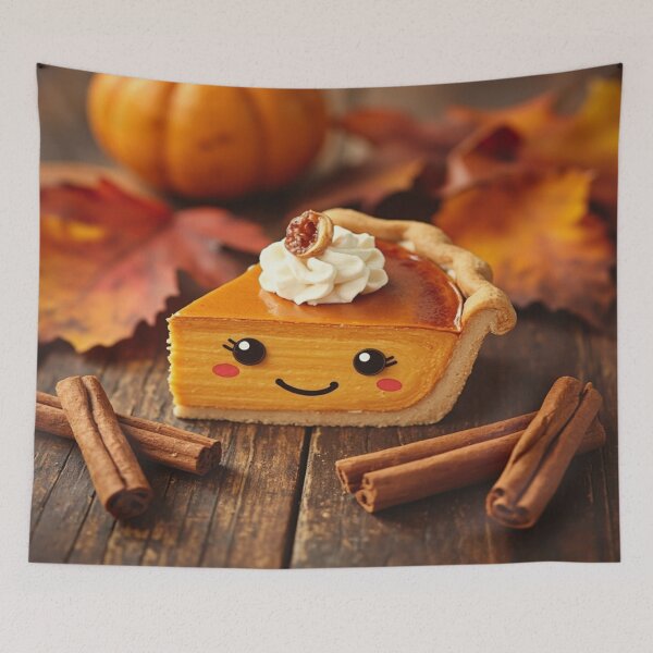 Item preview, Cute Pumpkin Pie Kawaii – Cozy Autumn Dessert Illustration designed and sold by Cristhian Almanza.