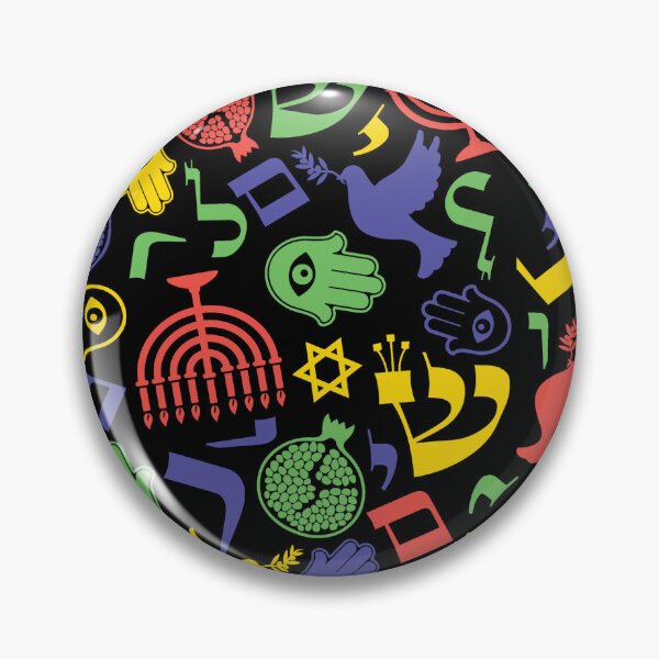 Item preview, Dark Judaica Symbols Pattern designed and sold by Balagan Apparel.