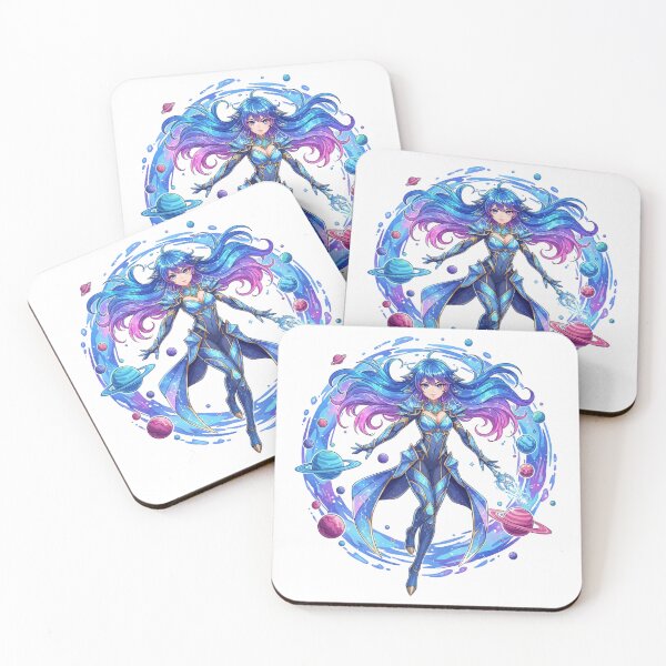 Item preview, Cosmic Manga Warrior – Galaxy Aura Fantasy Print designed and sold by Tily360.