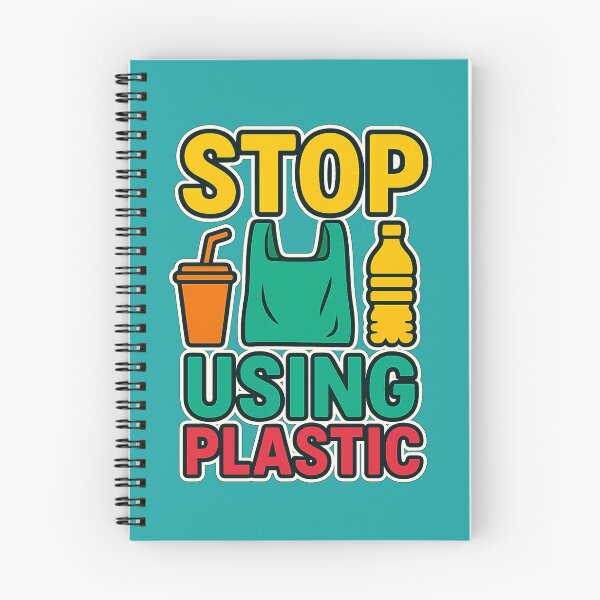 Item preview, Stop Using Plastic Bold Graphic – Anti Plastic Pollution Poster with Cup Bag Bottle Icons – Eco Friendly Environmental Awareness Design designed and sold by AnTartstudios.