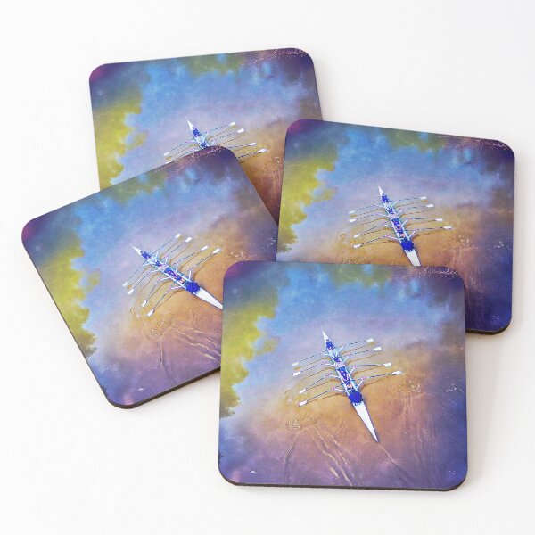 Item preview, Rowing Overhead Impressionist Water Art Print designed and sold by Michael van der Hoorn.