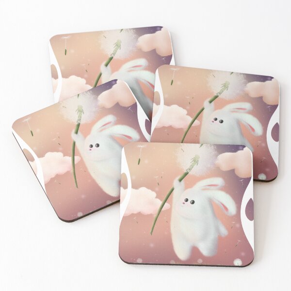 Item preview, Bunny flying away on dandelion designed and sold by rrrycerz.