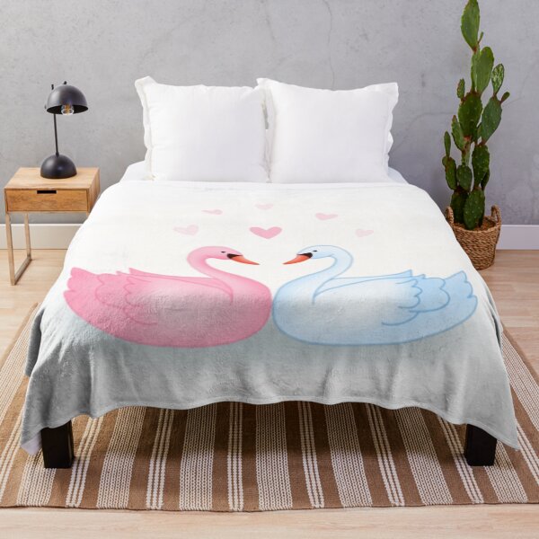 Item preview, Swan Couple in Love with Hearts – Symbol of Romance & Loyalty designed and sold by LiudmylaMaika.