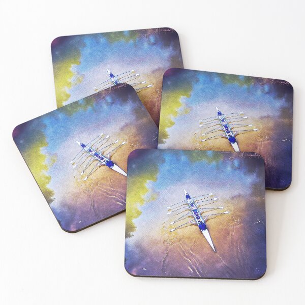 Item preview, Rowing Overhead Textured Impressionist Art Print designed and sold by Michael van der Hoorn.