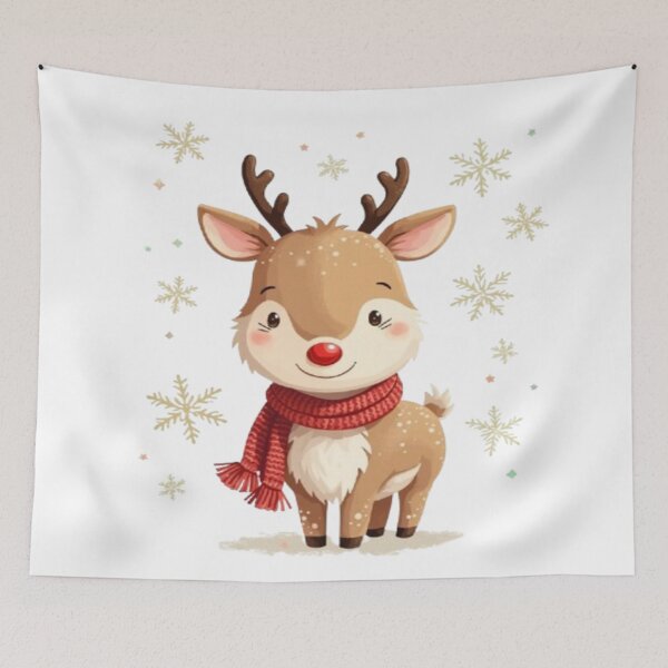 Item preview, Cute Kawaii Christmas Reindeer With Scarf designed and sold by Cristhian Almanza.