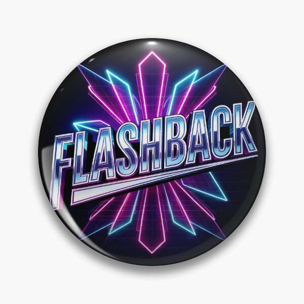 Item preview, FLASHBACK Retro Chrome Logo – 80s Sci-Fi, Synthwave & Arcade Nostalgia Design designed and sold by paulo silveira.