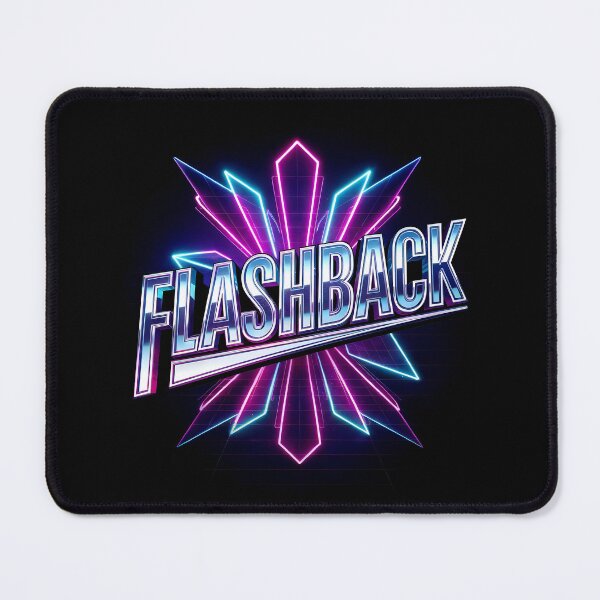 Item preview, FLASHBACK Retro Chrome Logo – 80s Sci-Fi, Synthwave & Arcade Nostalgia Design designed and sold by paulo silveira.