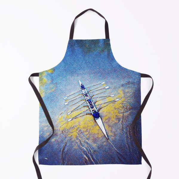 Item preview, Rowing Overhead Blue and Gold Textured Art Print designed and sold by Michael van der Hoorn.