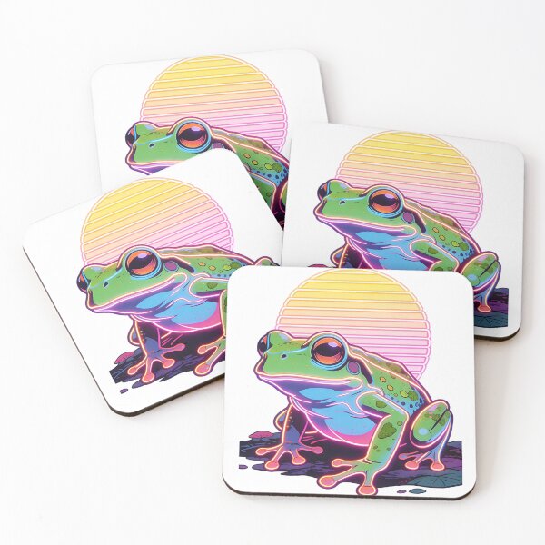 Item preview, Retro Synthwave Frog Design - Vibrant Neon Glow Amphibian Illustration designed and sold by Cherrydora.