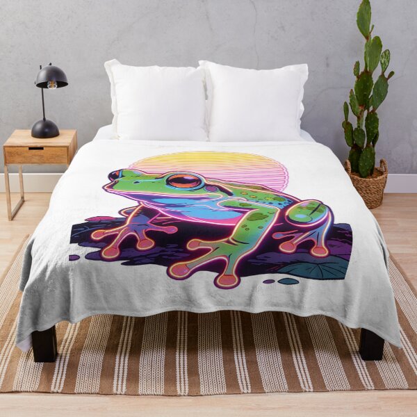 Item preview, Retro Synthwave Frog Design - Vibrant Neon Glow Amphibian Illustration designed and sold by Cherrydora.