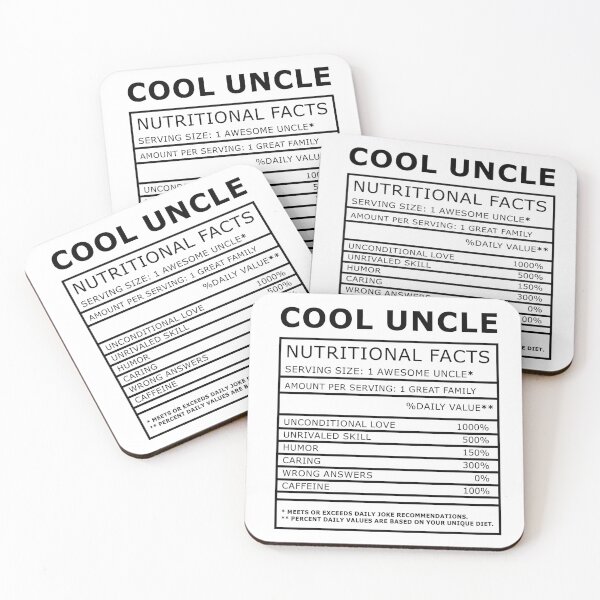 Item preview, Cool Uncle Nutritional Facts designed and sold by goatshirt.