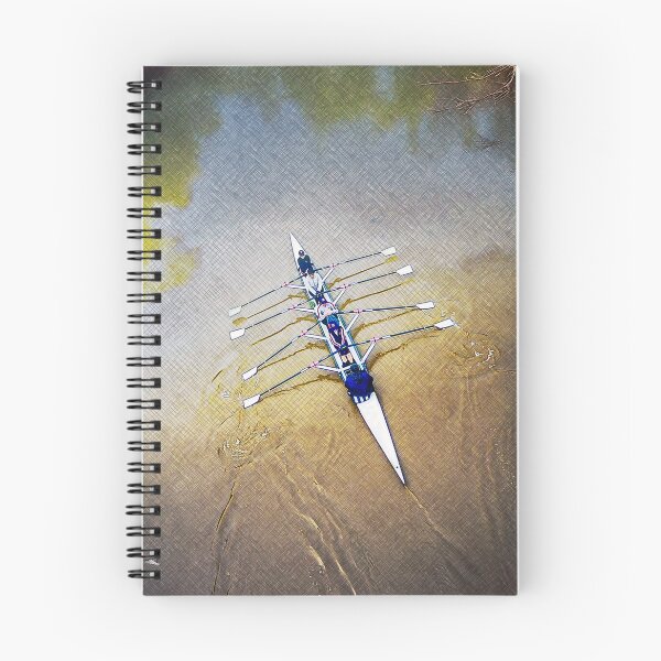 Item preview, Rowing Overhead Warm Textured Water Art Print designed and sold by Michael van der Hoorn.