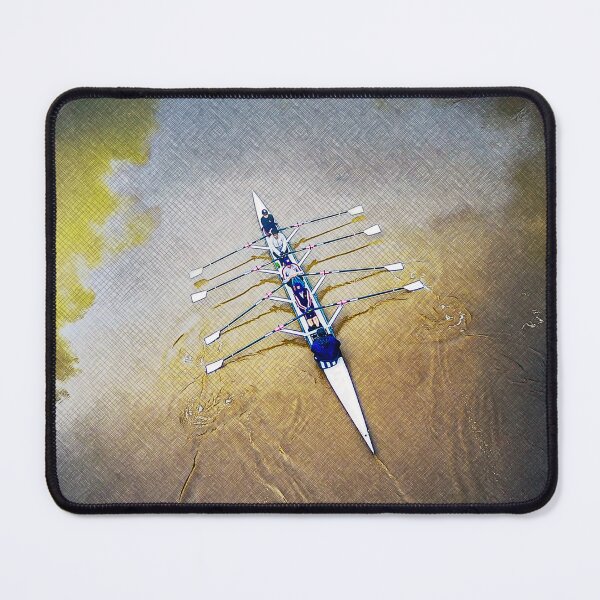 Item preview, Rowing Overhead Warm Textured Water Art Print designed and sold by Michael van der Hoorn.